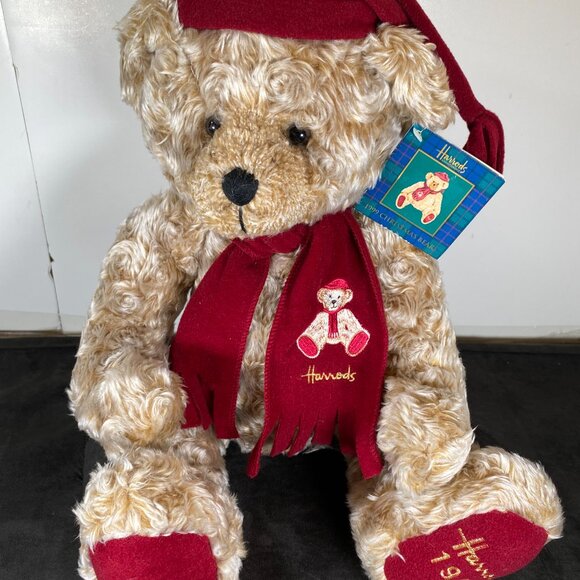 Harrod's 1999 Christmas Bear with Tags, Vintage Harrods of Knightsbridge Bear - Picture 3 of 11